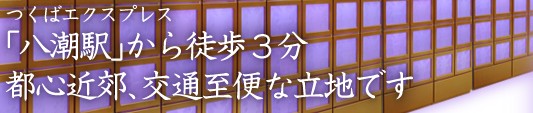 つくばエクスプレス「八潮駅」から徒歩3分　都心近郊、交通至便な立地です